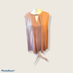 UMGEE Women’s Taupe Sleeveless Hi Low Flowing Top Size Large NWT